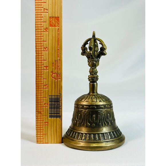 Tibetan Buddhist Meditation Bell Brass Zen Buddha Prayer - Picture 7 of 7